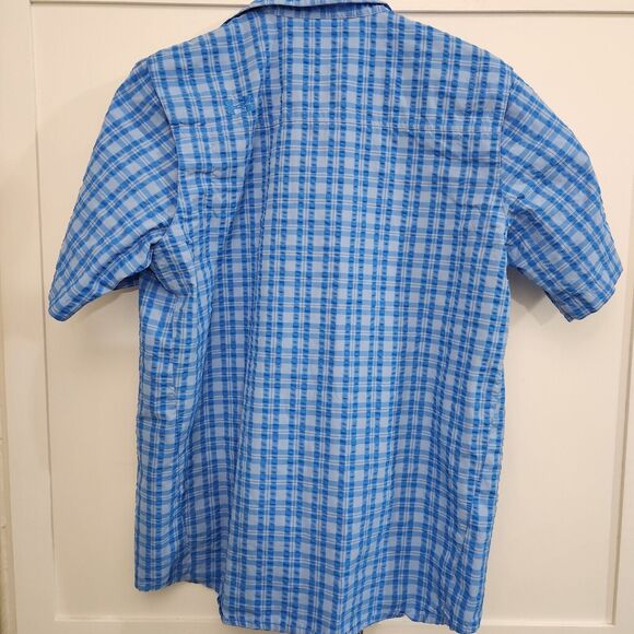 Under Armour Heat Gear Fishing Vented Shirt Mens Button Up Performance Blue Med - Picture 4 of 8